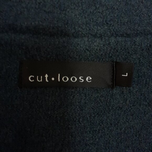 cut loose Boiled Wool Button Front Pocket Blazer Blue Size L - Picture 3 of 12
